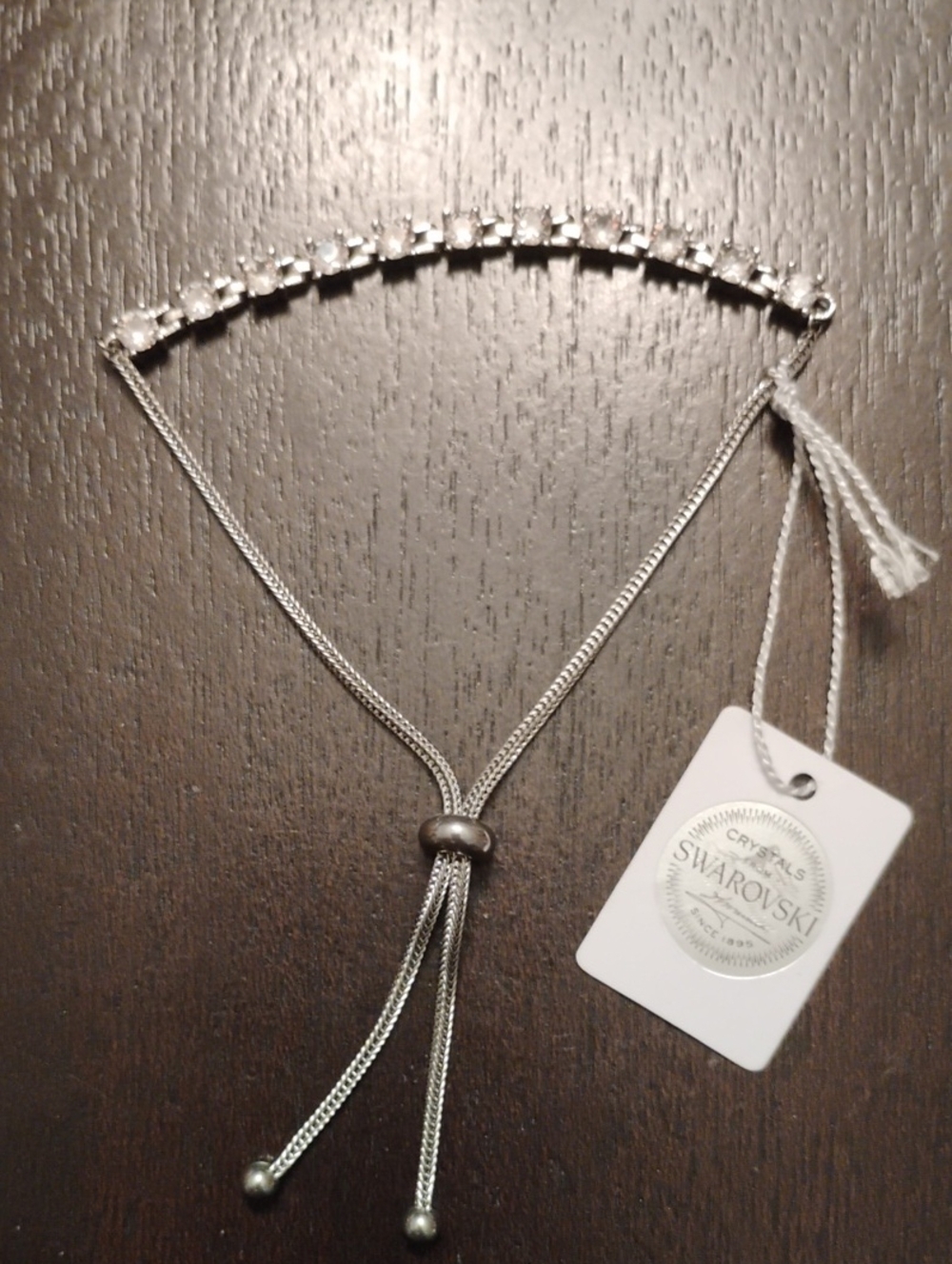 Swarovski Clear Crystal Bolo Bracelet in Stainless Steel